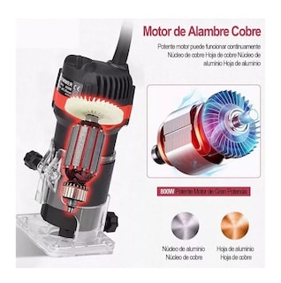Foto 5 | Enrutador Madera Recortadora Rebajadora 800w 15 Brocas, Belug Negro