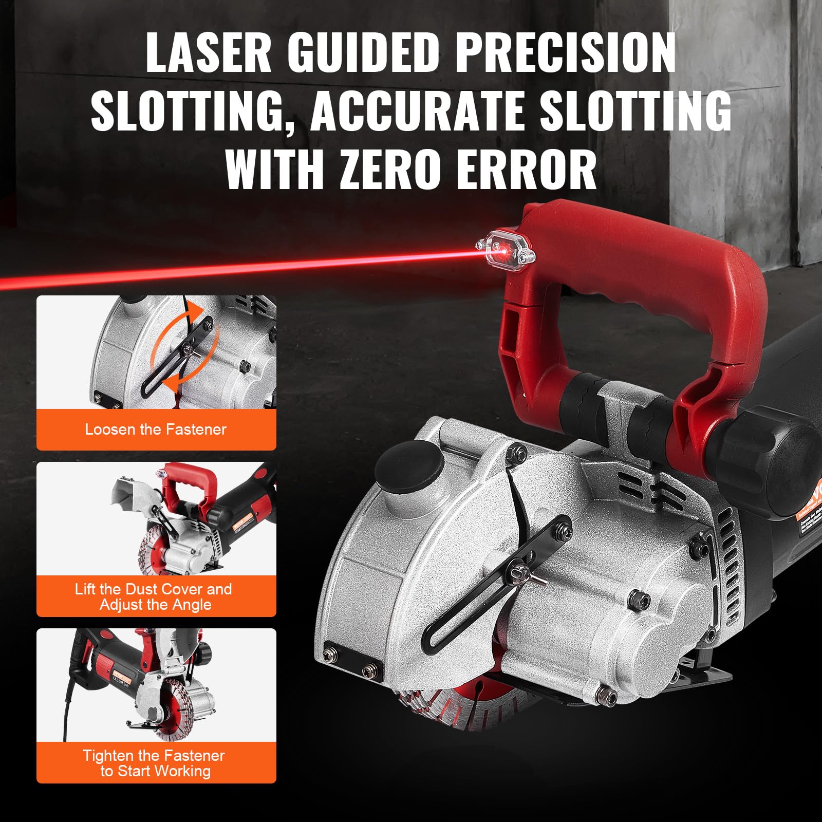 Foto 4 pulgar | Máquina Ranuradora Wall Chaser Vevor 4800w Con Guía Láser 6500 Rpm - Venta Internacional.