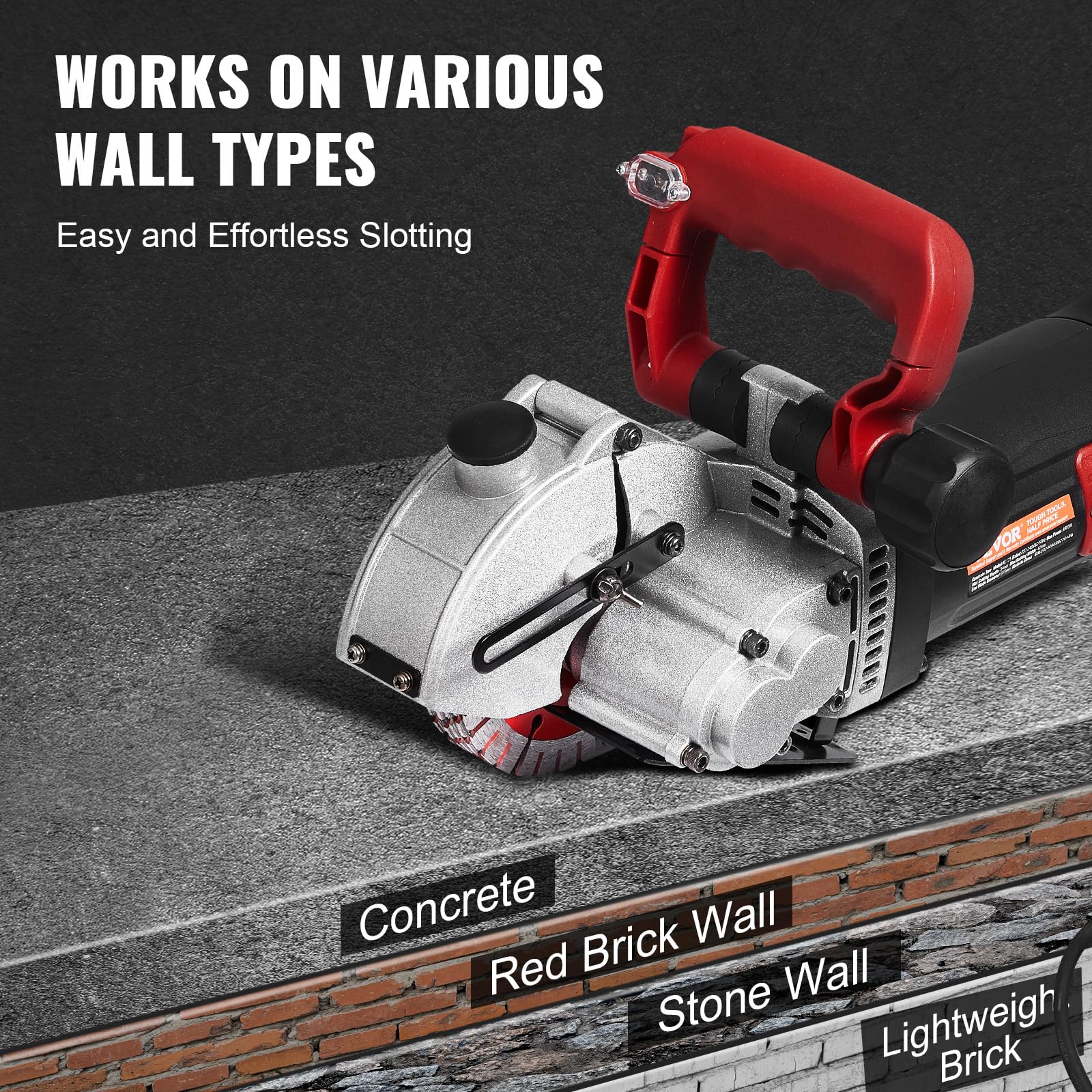 Foto 7 pulgar | Máquina Ranuradora Wall Chaser Vevor 4800w Con Guía Láser 6500 Rpm - Venta Internacional.