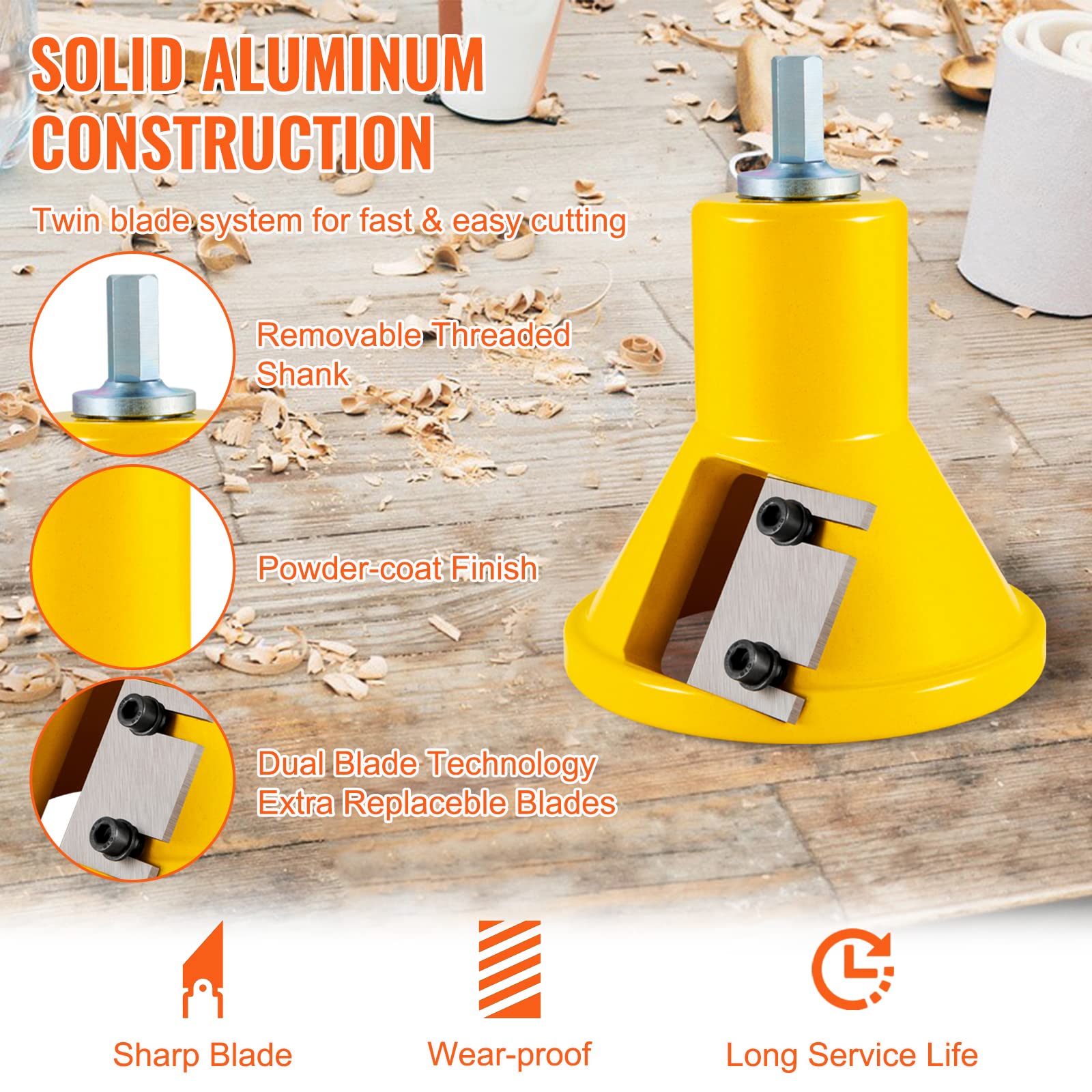 Foto 4 pulgar | Cortador De Espigas Vevor De 38 Mm De Diámetro Con Doble Cuchilla De Aluminio - Venta Internacional.
