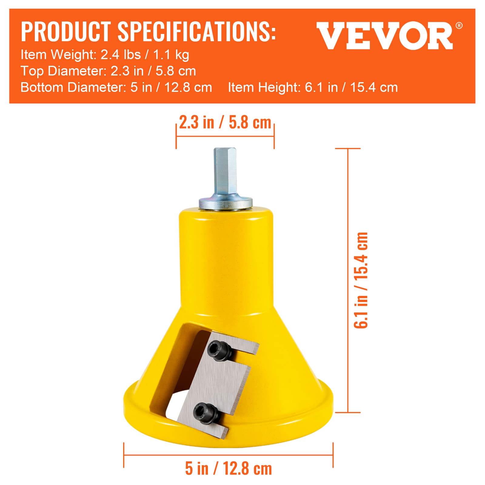 Foto 8 pulgar | Cortador De Espigas Vevor De 38 Mm De Diámetro Con Doble Cuchilla De Aluminio - Venta Internacional.