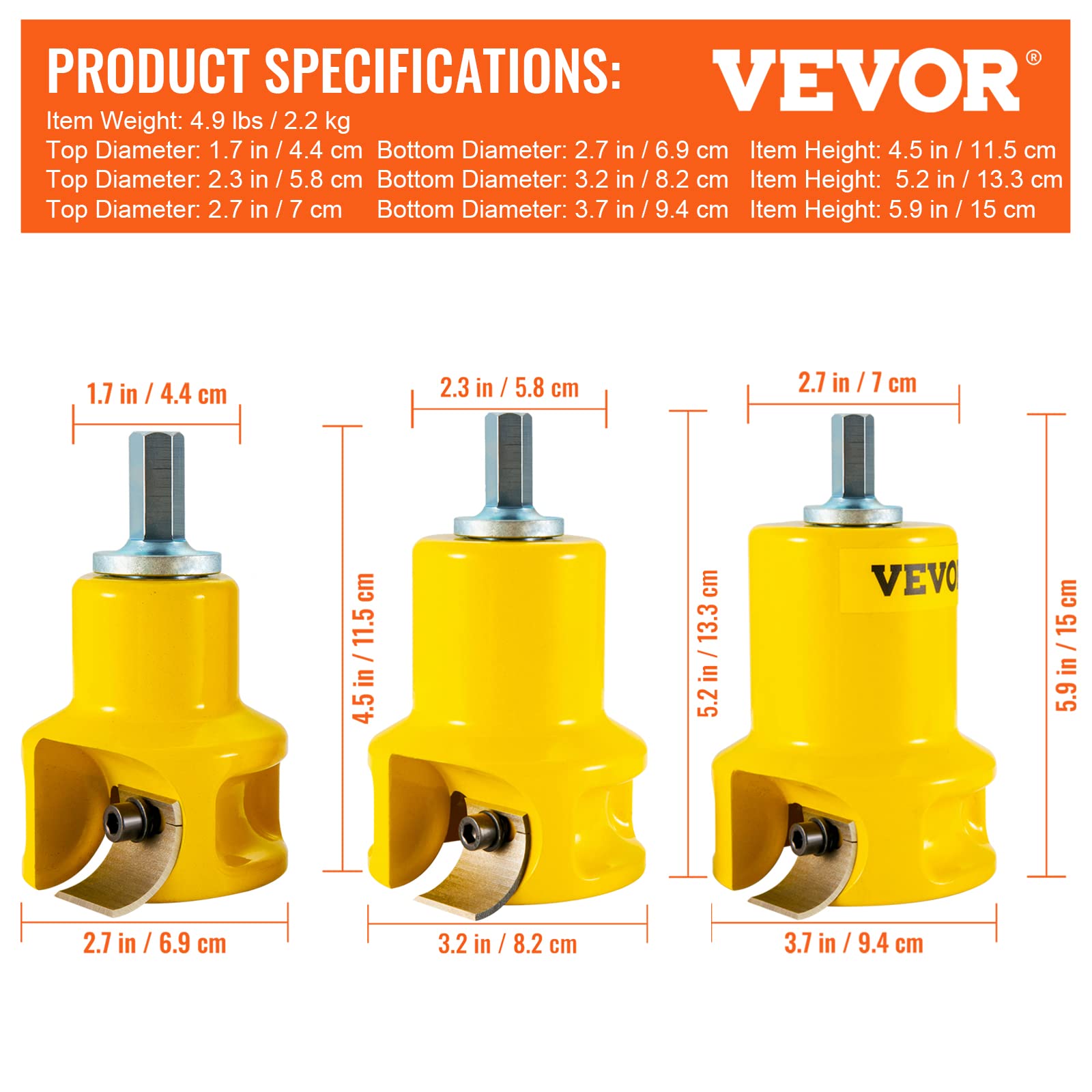 Foto 7 | Cortador De Espigas Vevor Home Master Kit 1/25,4 Mm 1,5/38 Mm 2/50,8 M - Venta Internacional.