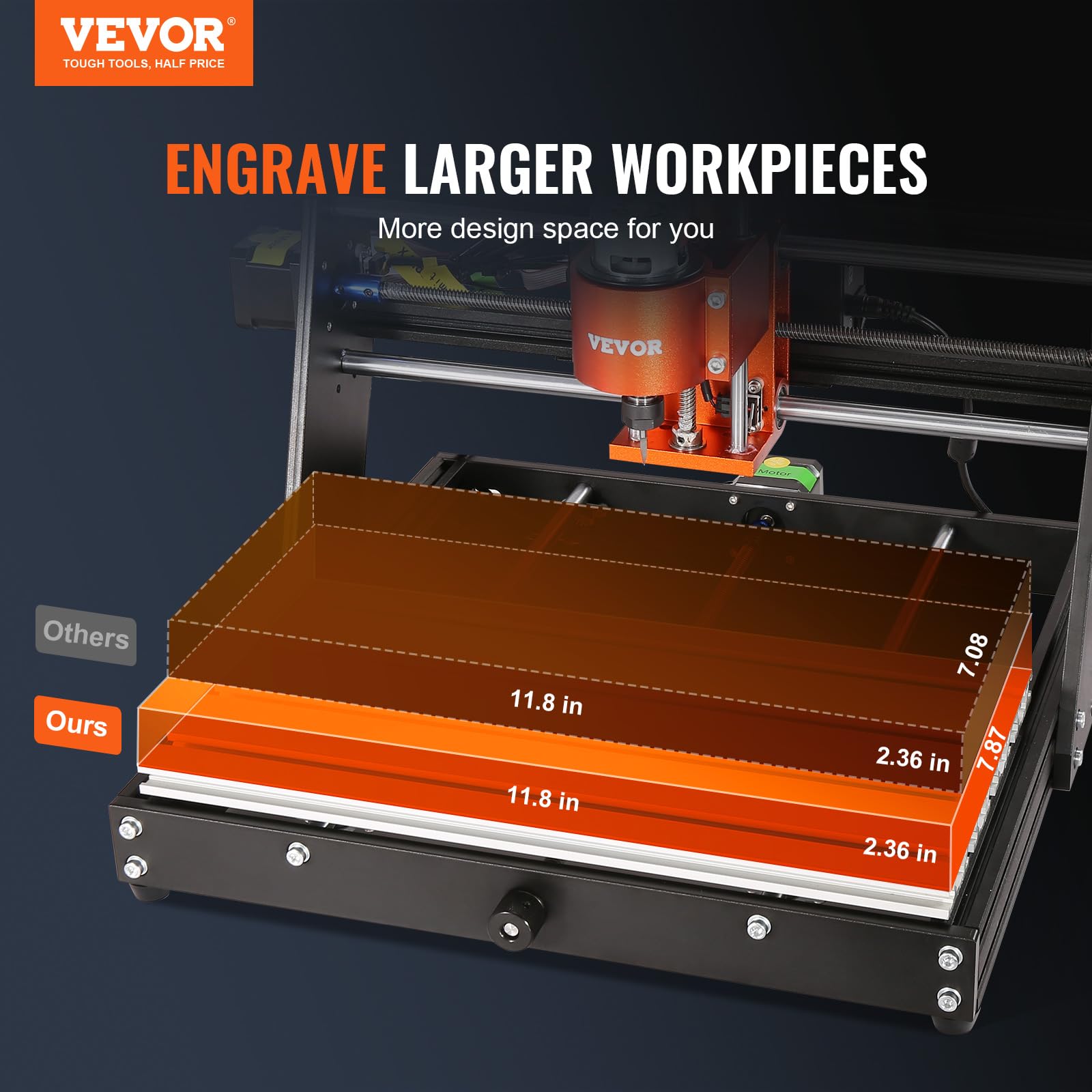 Foto 3 pulgar | Máquina Enrutadora Cnc Vevor De 3 Ejes Grbl Control 120w 300x200x60 Mm - Venta Internacional.