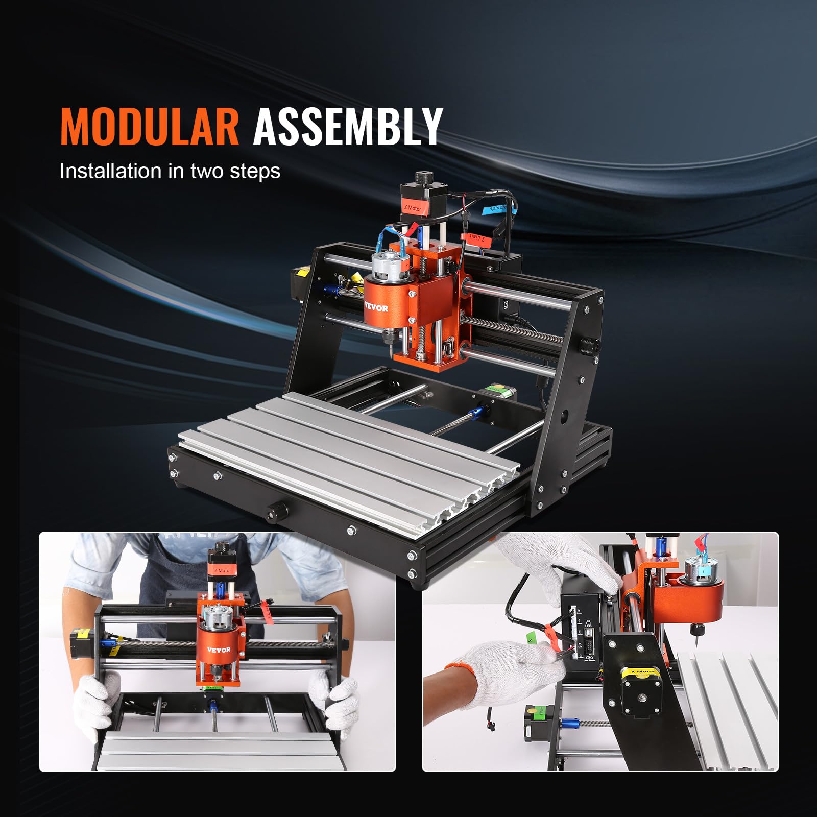 Foto 6 pulgar | Máquina Enrutadora Cnc Vevor De 3 Ejes Grbl Control 120w 300x200x60 Mm - Venta Internacional.
