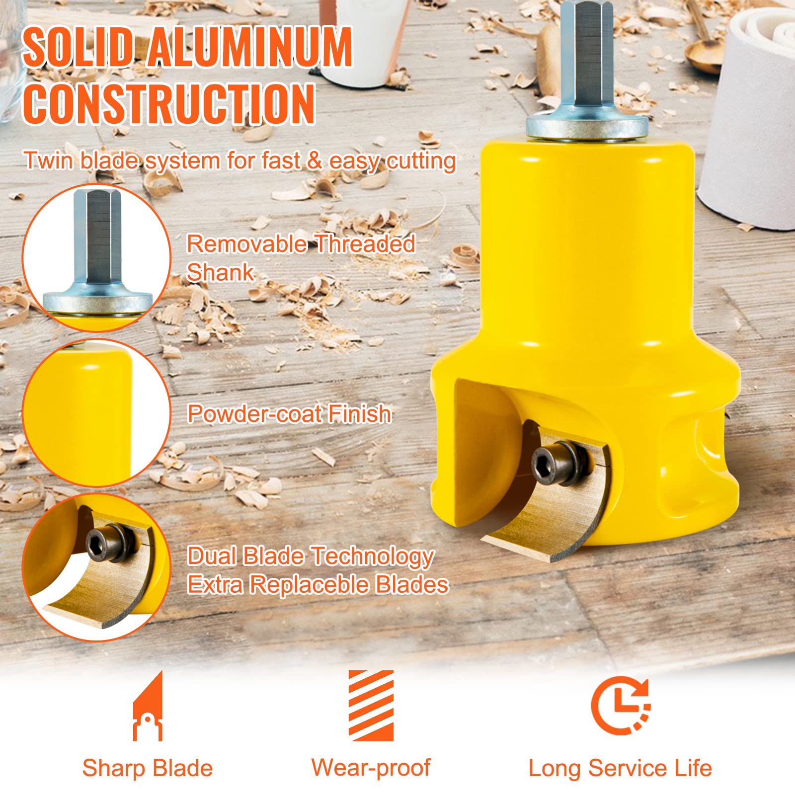 Foto 3 | Cortador De Espigas Vevor Para Muebles De Troncos De Aluminio Y Acero De 38 Mm De Diámetro - Venta Internacional.