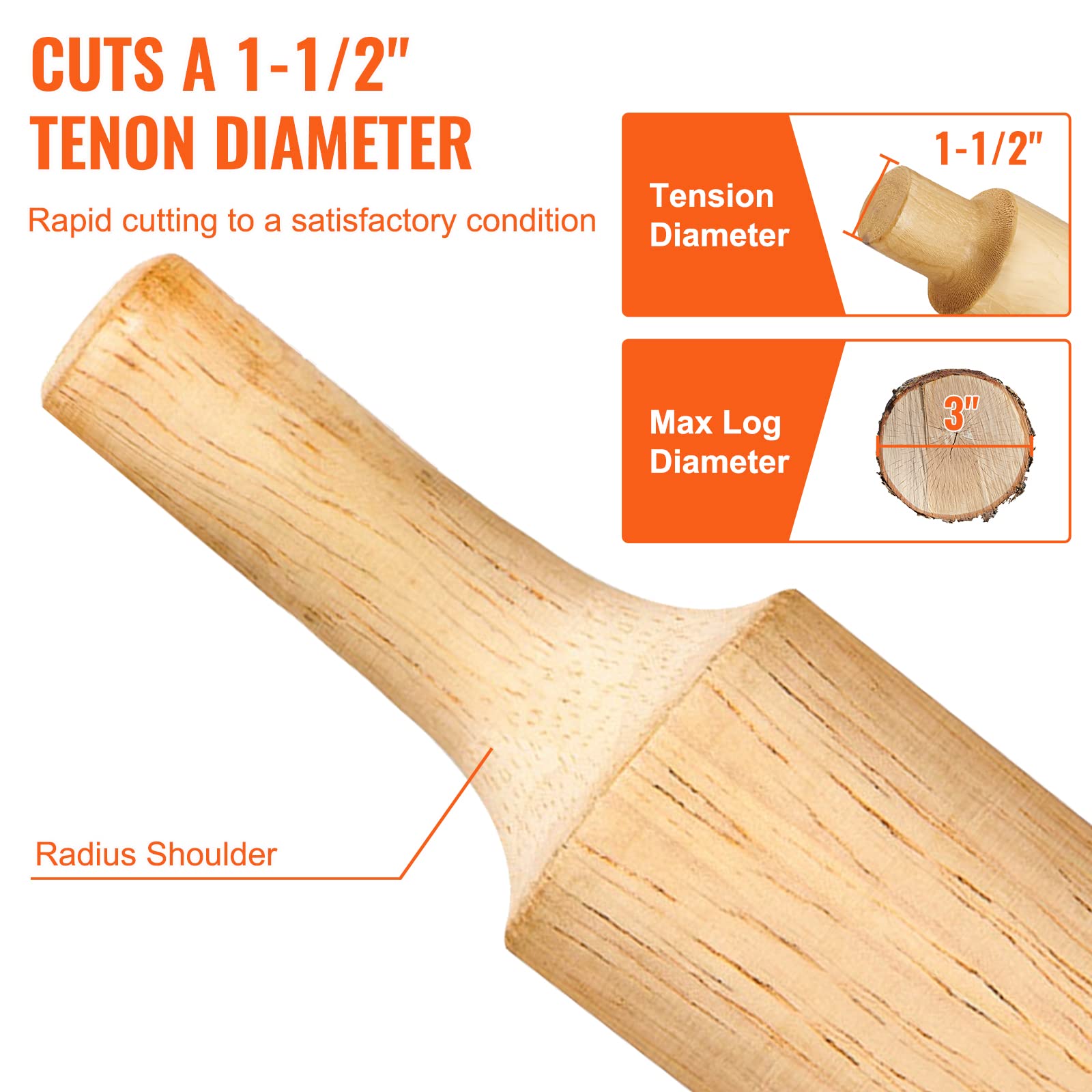 Foto 5 pulgar | Cortador De Espigas Vevor Para Muebles De Troncos De Aluminio Y Acero De 38 Mm De Diámetro - Venta Internacional.