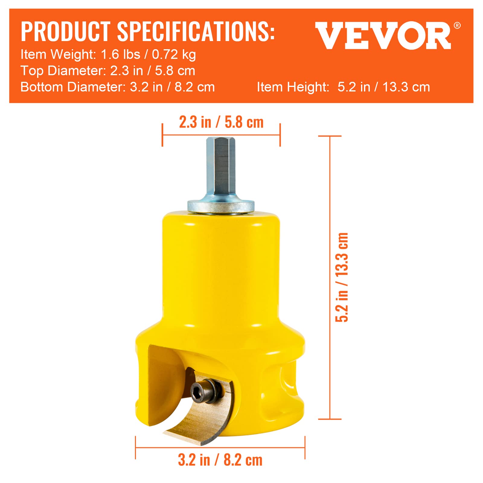 Foto 8 pulgar | Cortador De Espigas Vevor Para Muebles De Troncos De Aluminio Y Acero De 38 Mm De Diámetro - Venta Internacional.