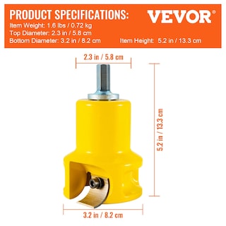 Foto 7 | Cortador De Espigas Vevor Para Muebles De Troncos De Aluminio Y Acero De 38 Mm De Diámetro - Venta Internacional.