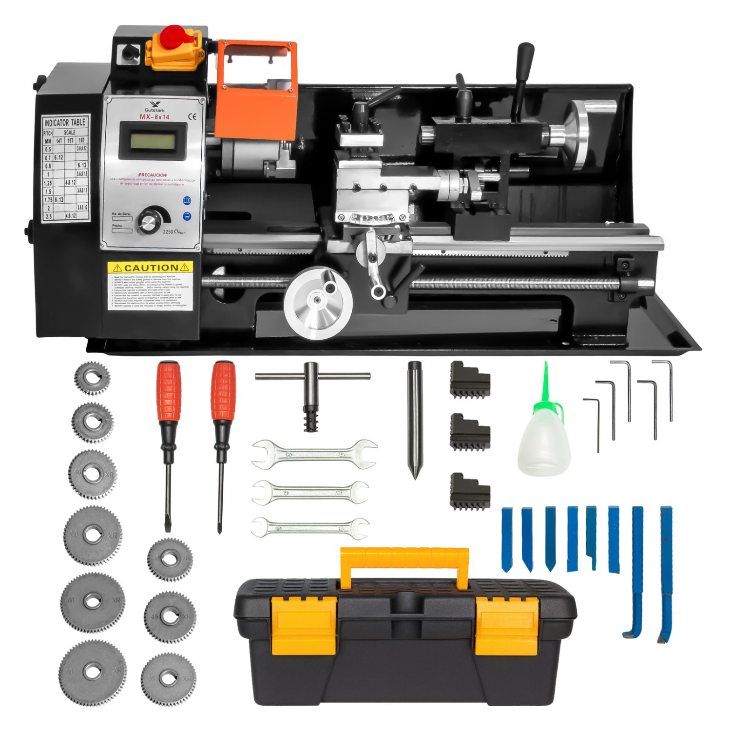 Foto 1 | Mini Torno Metal Velocidad Variable 2250rpm 8x14 Pulgadas Gutstark Home