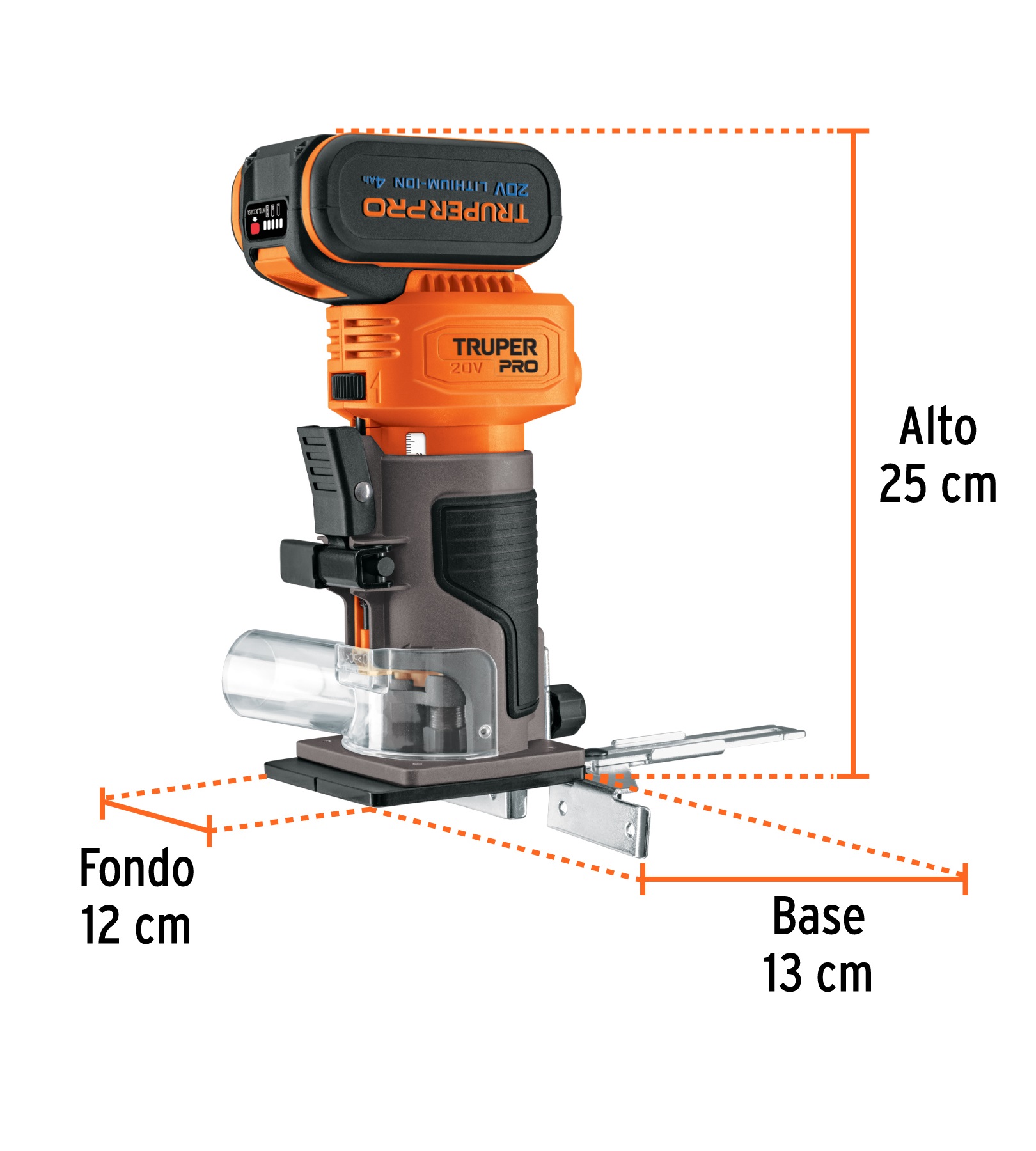 Foto 3 pulgar | Router (rebajadora) Compacta Inalambrica 1/4''  1 Batería 4 Ah  Truper Pro