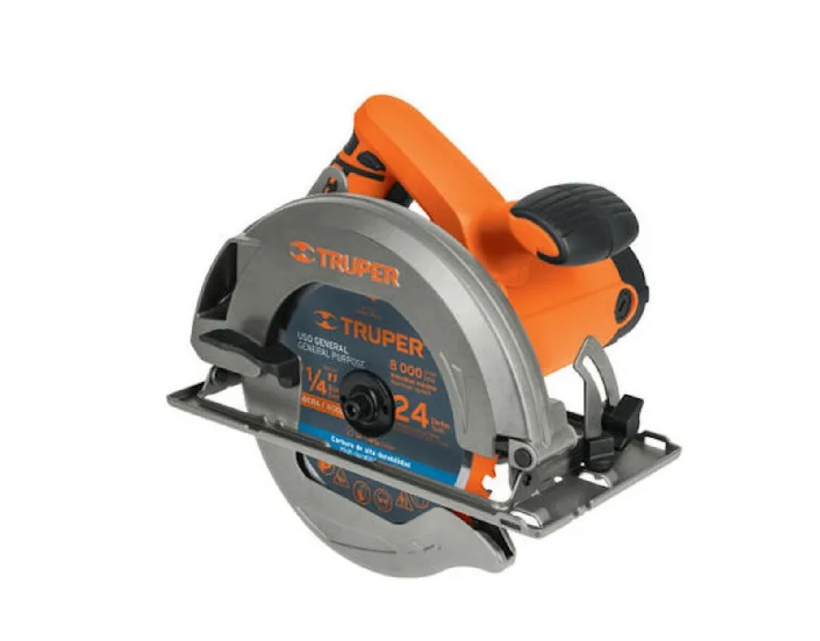 Sierra Circular Eléctrica Truper Sici-7-1/4a3 color Anaranjado 184mm 1500w 60hz 127v