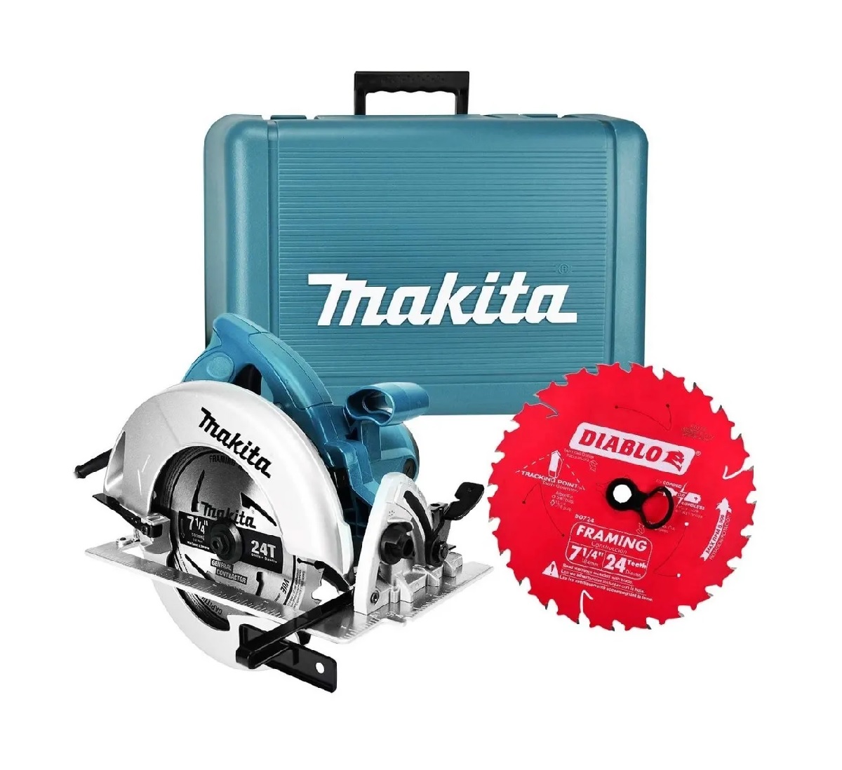 Sierra Circular Makita 5007NK color Azul 7-1/4 Pulgadas Incluye Disco Diablo 24T