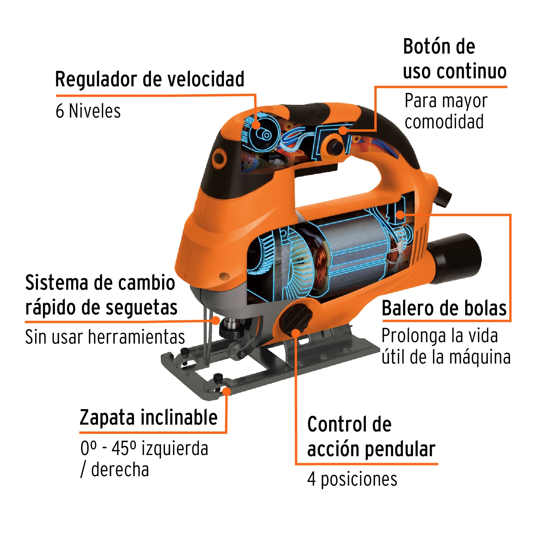 Foto 4 pulgar | Sierra Caladora Truper Calaa5 de 750 W