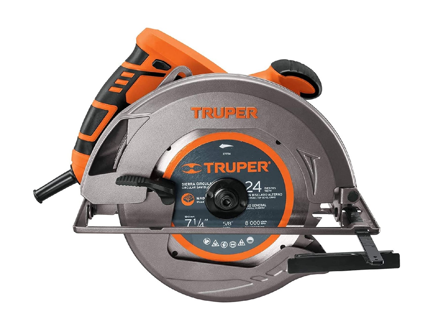 Sierra circular 7-1/4" profesional 1500 W 12A Truper color Naranja