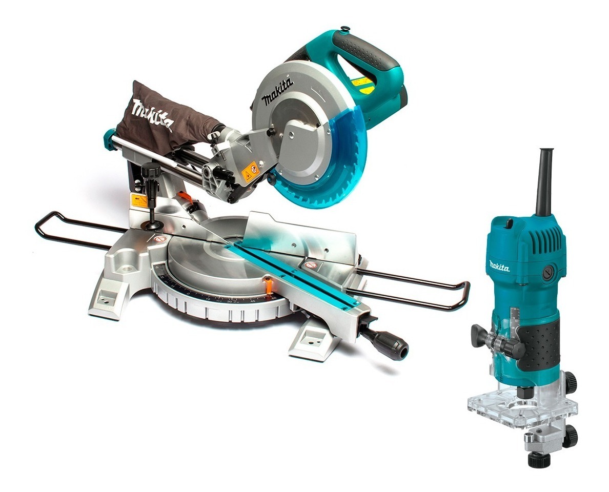 Kit Makita Sierra Telescopica De 10 Pulg + Router De 1/4pulg