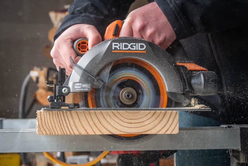 Foto 2 | Sierra circular subcompacta sin escobillas de 18 V Ridgid R8656B Naranja