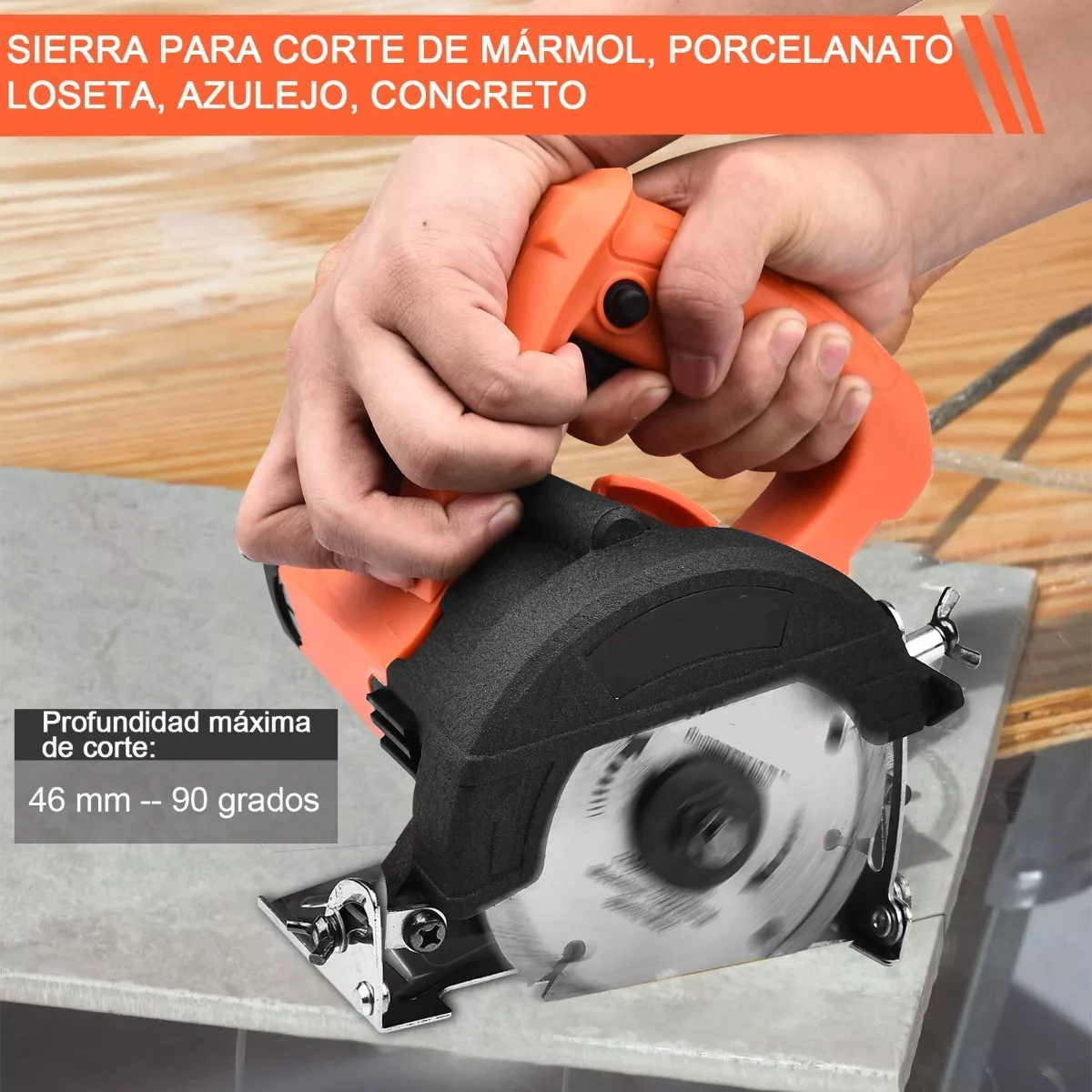 Foto 4 pulgar | Sierra Circular Cortadora Para Azulejos Mármol 1800w Eo Safe Imports Esi-5929 color Naranja