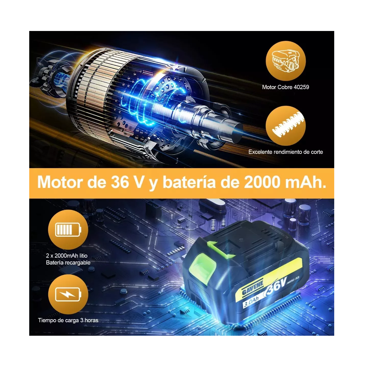 Foto 3 pulgar | Cortasetos Eléctrico Inalámbrico  F.asy.D 2 en 1 con Batería