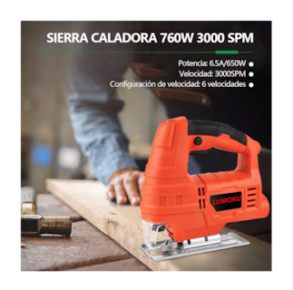 Foto 2 | Sierra Caladora Profesional 760w + 16 Accesorios Con Estuche, Negro/naranja