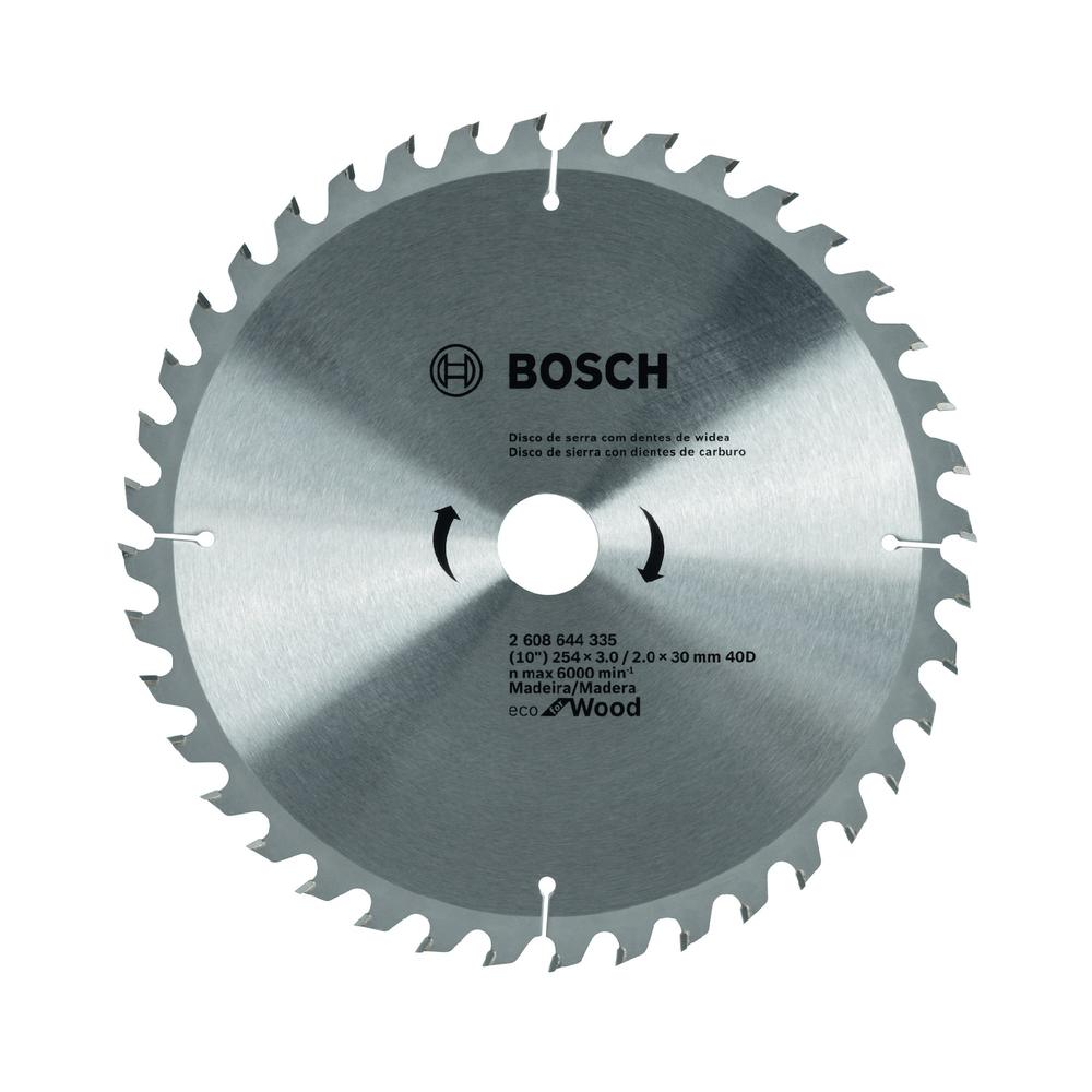 Disco De Sierra Circular Ecoline Ø254x30mm 40 Dientes Bosch