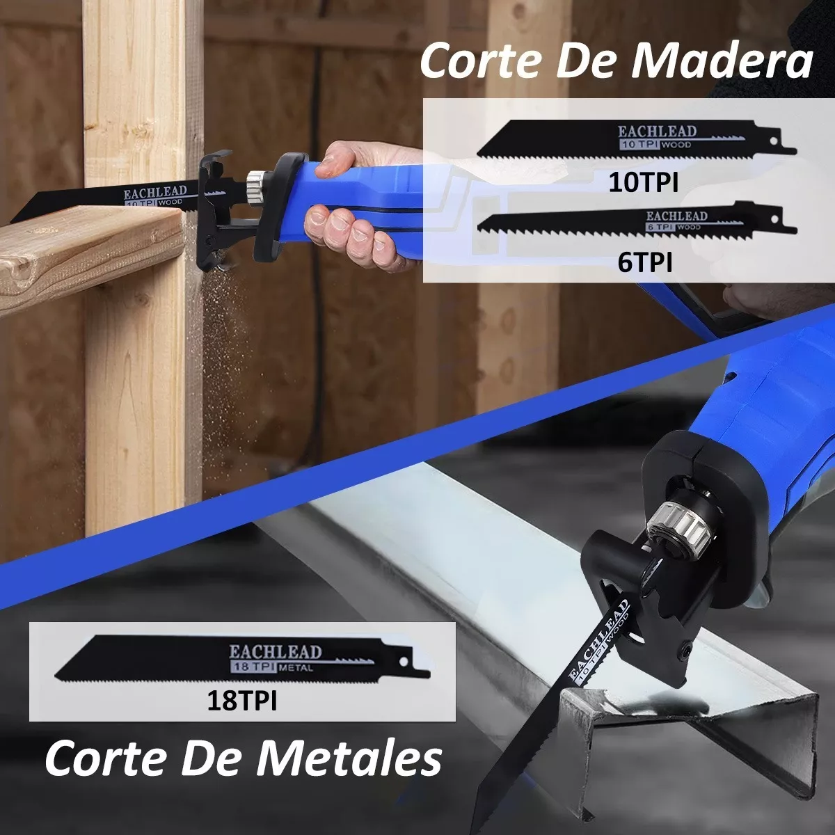 Foto 4 pulgar | Sierra Reciproca Eléctrica Sable Velocidad Con 5 Seguetas Eo Safe Imports Esi-13277 Azul