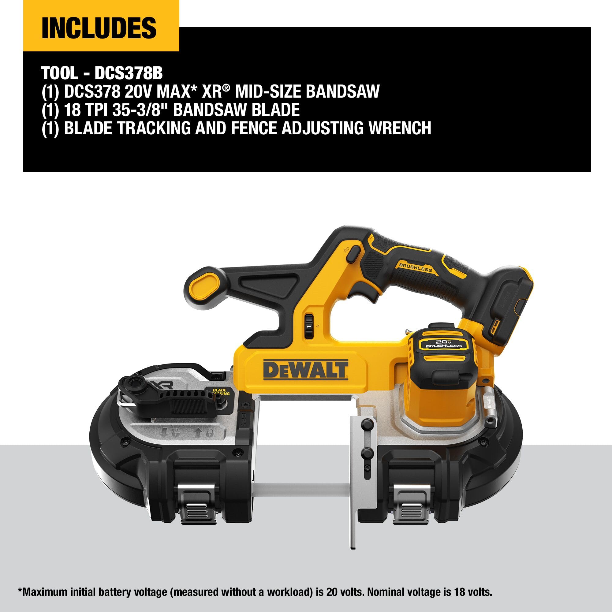 Foto 3 pulgar | Sierra De Cinta Dewalt 20v Max Xr Dcs378b Portátil Inalámbrica Con Corte De 8,57 Cm - Venta Internacional.