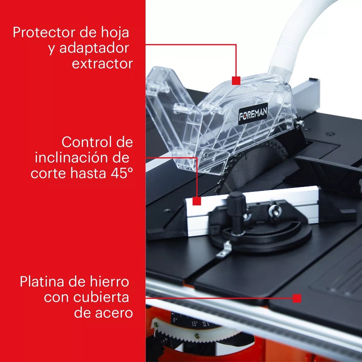 Foto 3 pulgar | Sierra De Banco Con Potente Motor De 1800w Portátil Foreman