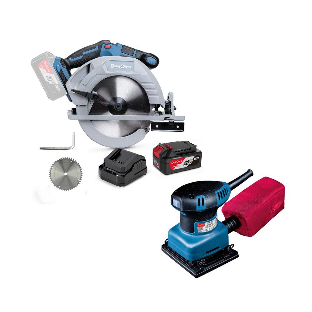Sierra Circular 7 1/4´ A Batería + Lijadora 1/4 Dongcheng $4,891