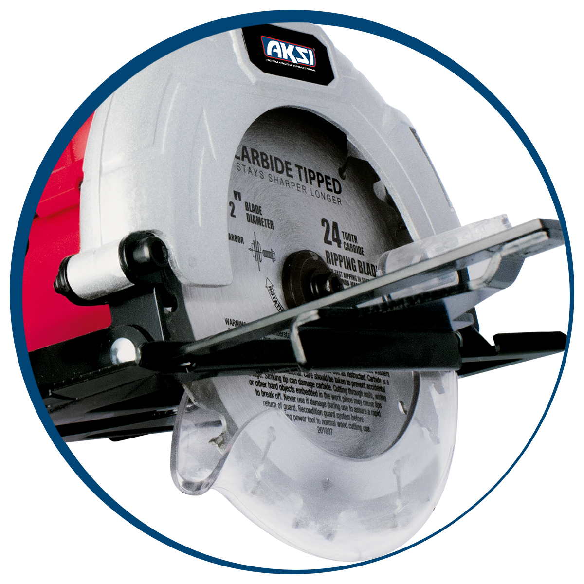 Foto 4 pulgar | Sierra Circular Unalambrica Aksi De 6 1/2 Pulg Carga Rapida Switch Profesional