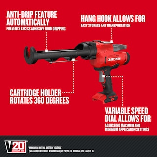 Foto 2 | Pistola De Calafateo Craftsman V20, Inalámbrica, Sin Goteo, Con Velocidad Variable - Venta Internacional.