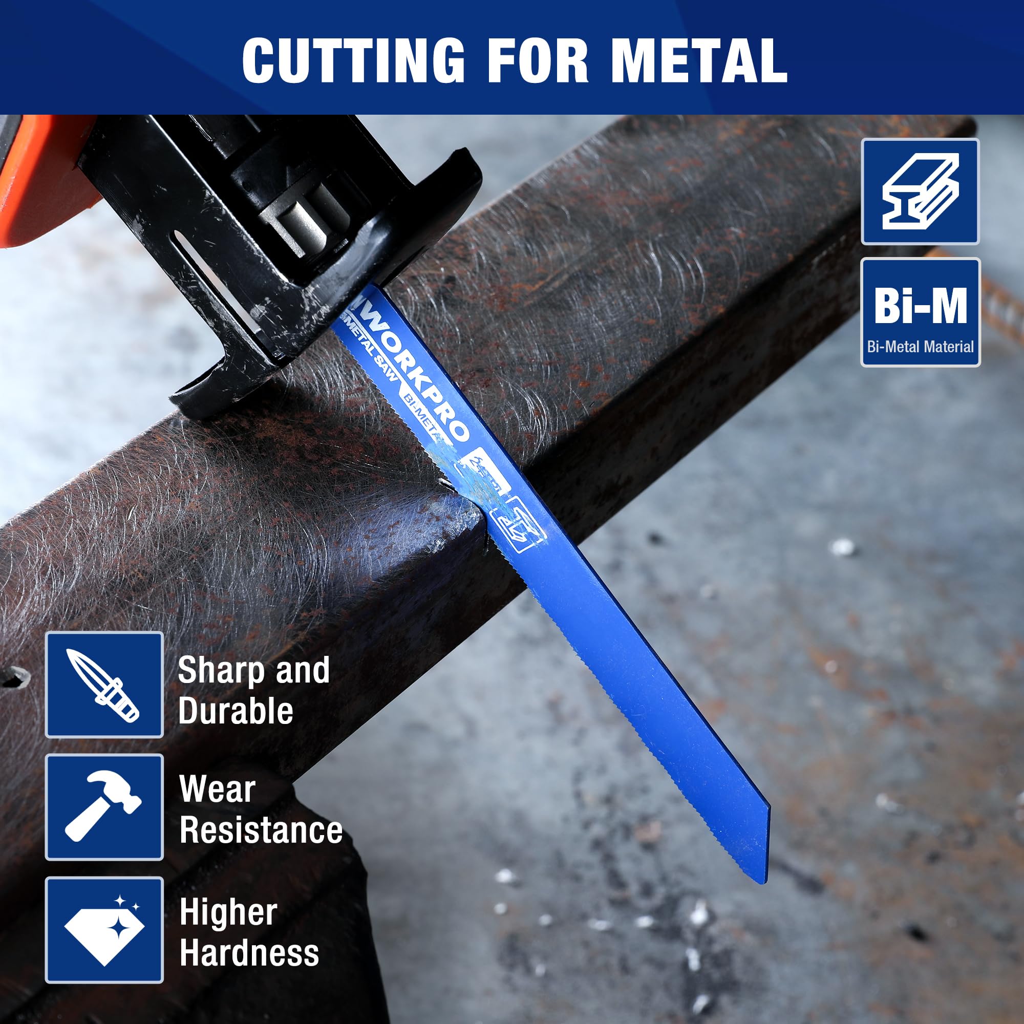 Foto 5 | Juego De Hojas De Sierra Recíproca Workpro De 10 Piezas Para Metal Y Madera - Venta Internacional.