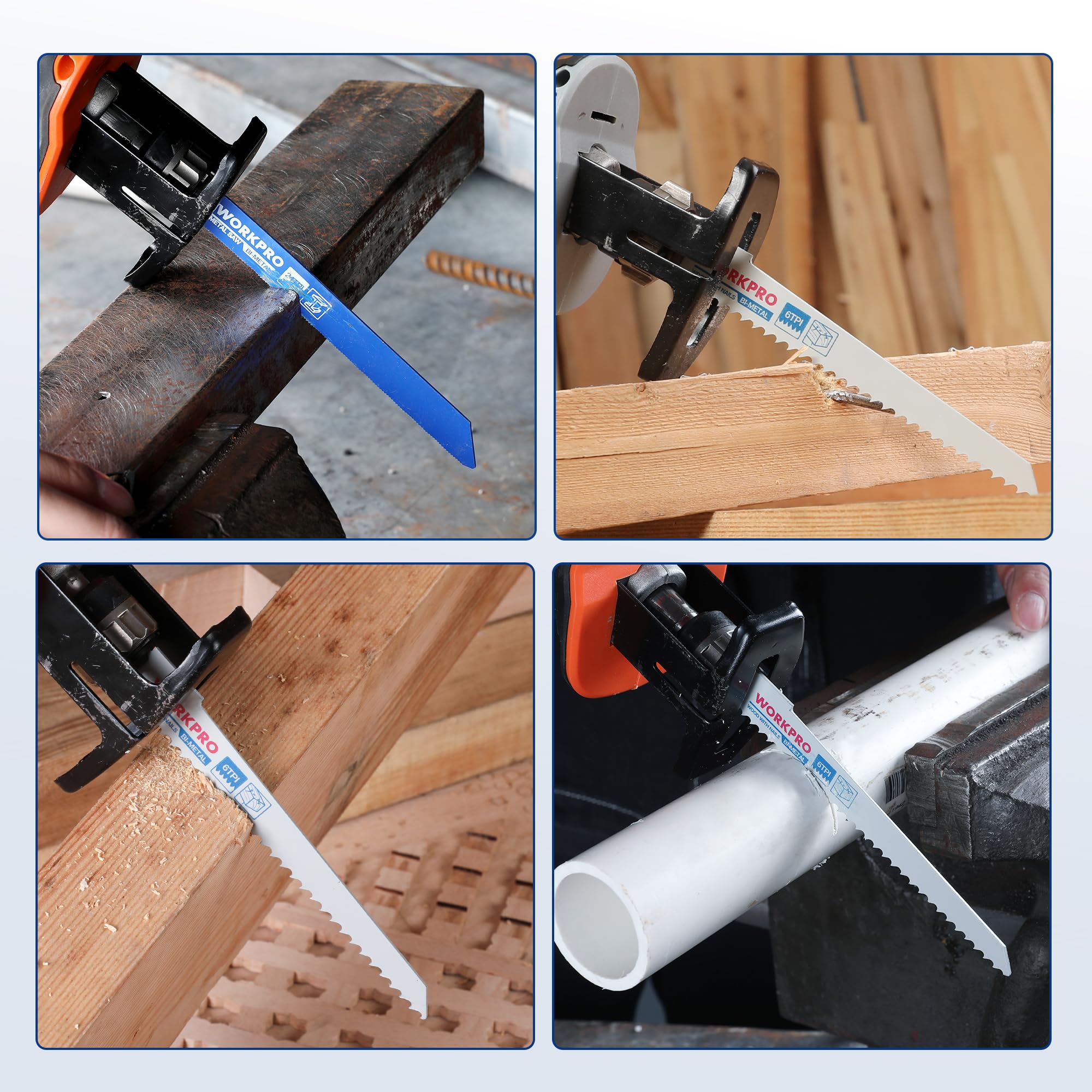 Foto 7 pulgar | Juego De Hojas De Sierra Recíproca Workpro De 10 Piezas Para Metal Y Madera - Venta Internacional.