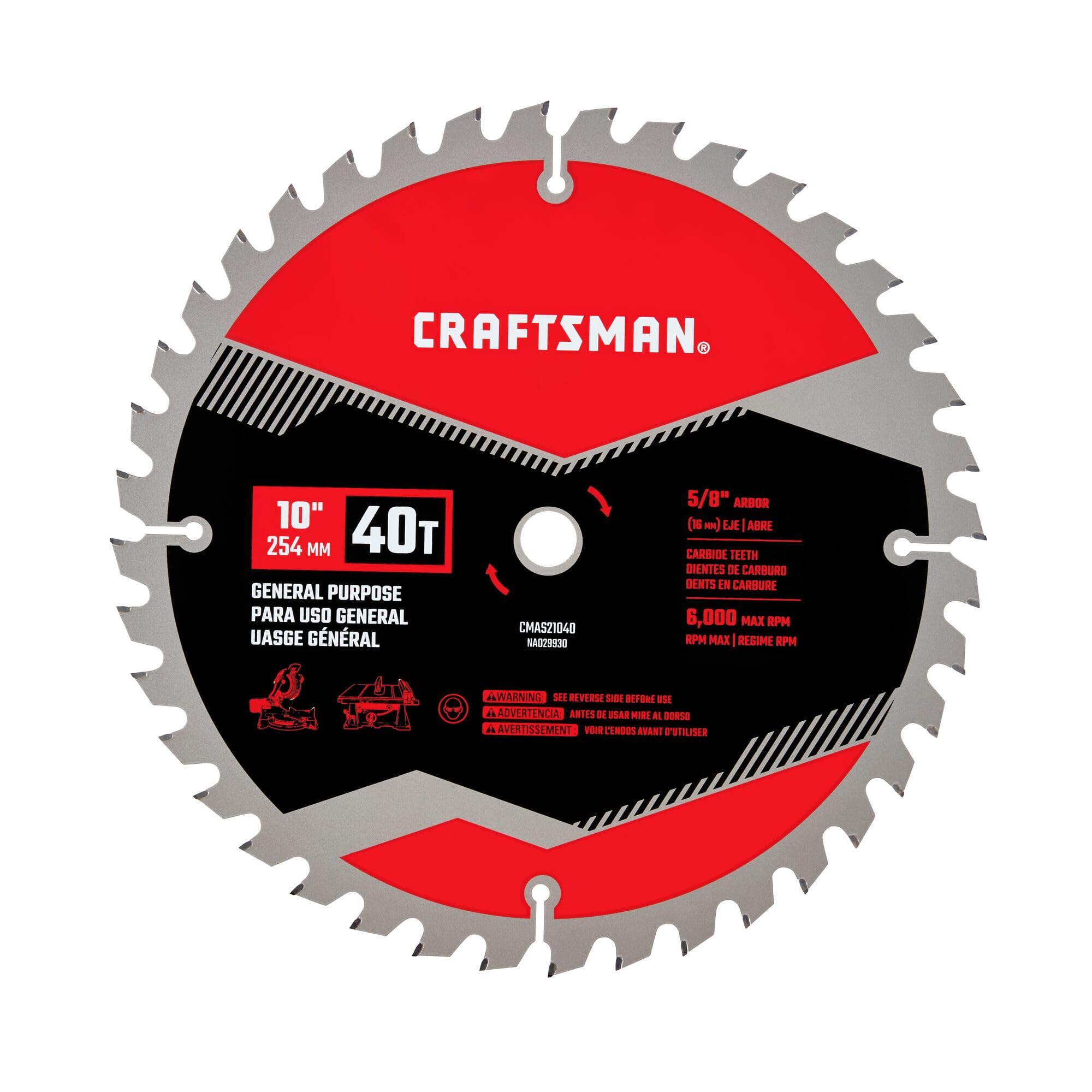 Foto 1 | Hoja De Sierra Circular Craftsman Cmas21040 40t 25,4 Mm De Carburo - Venta Internacional.