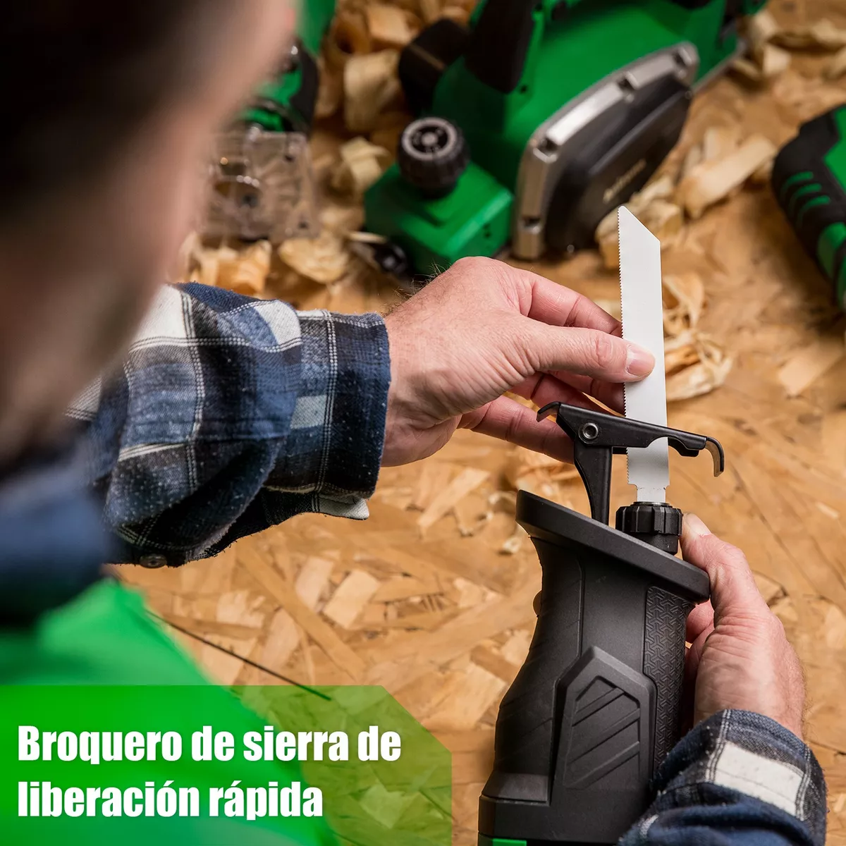Foto 3 | Sierra Sable 900w Velocidad Variable Industrial Eo Safe Imports Esi-13280-1 Verde