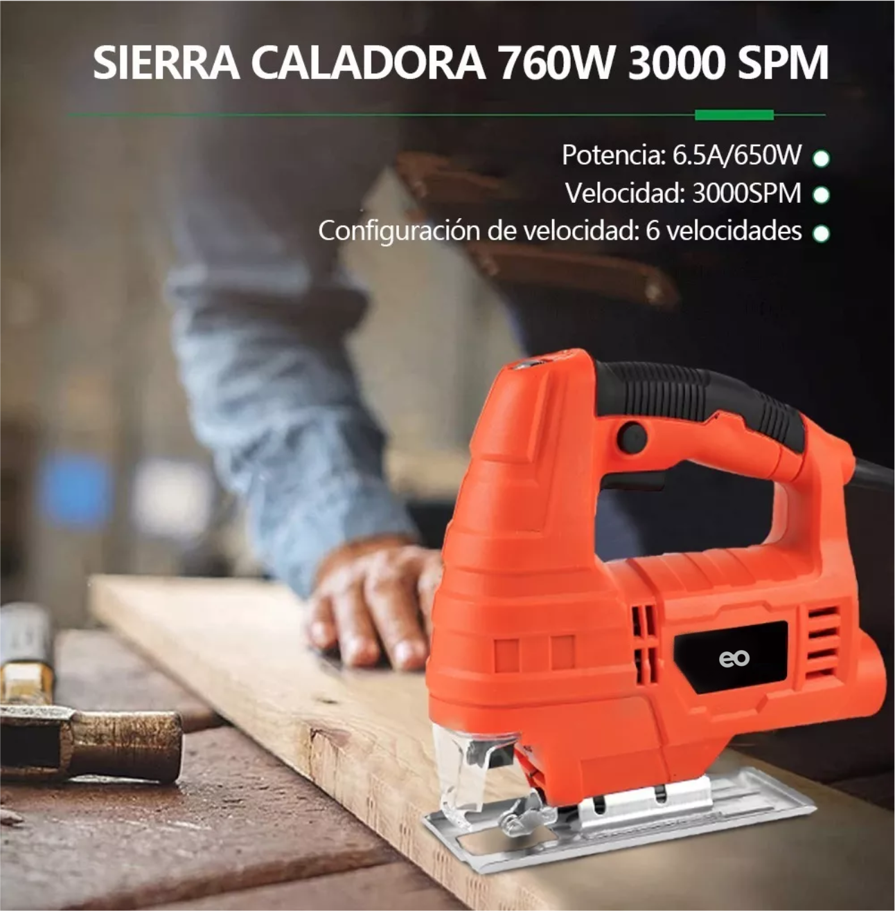 Foto 3 | Sierra Caladora Profesional Accesorios Con Estche Eo Safe Imports Esi-5811 Rojo