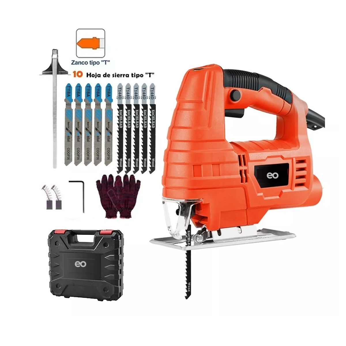 Foto 4 pulgar | Sierra Caladora Profesional 760w+16 Accesorios Con Estche Eo Safe Imports Esi-4399 Rojo
