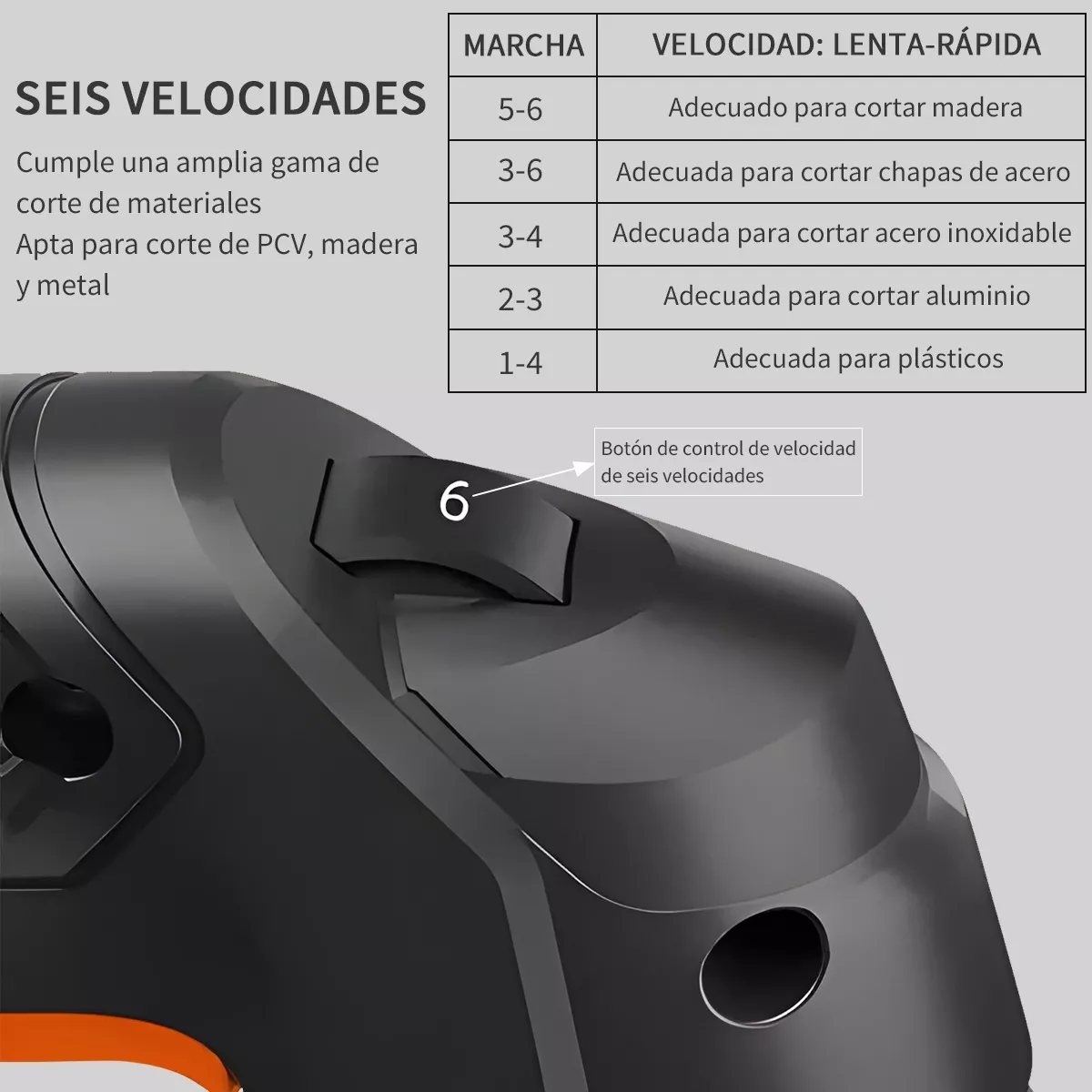 Foto 5 pulgar | Sierra Caladora Profesional 6 Vel 2800 Rpm De Madera, Metal Negro Belug
