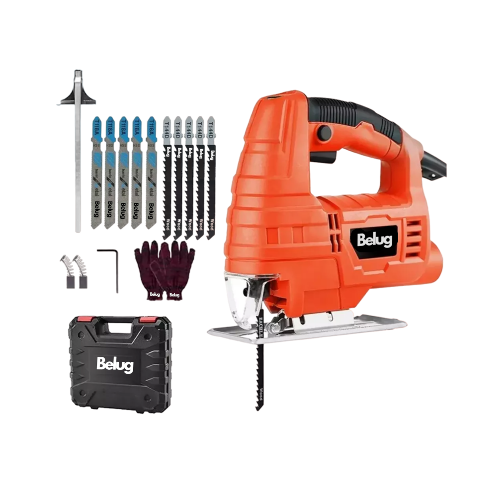 Foto 3 pulgar | Sierra Caladora Profesional 760w Belug  + 16 Accesorios Con Estuche, Negro/naranja