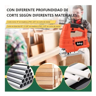 Foto 4 | Sierra Caladora Profesional 760w Belug + 16 Accesorios Con Estuche, Negro/naranja