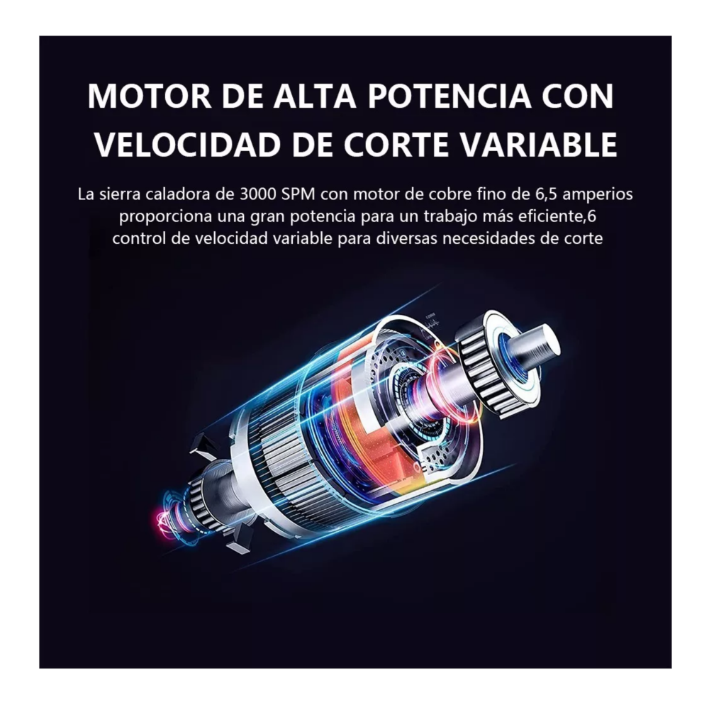 Foto 6 pulgar | Sierra Caladora Profesional 760w Belug  + 16 Accesorios Con Estuche, Negro/naranja