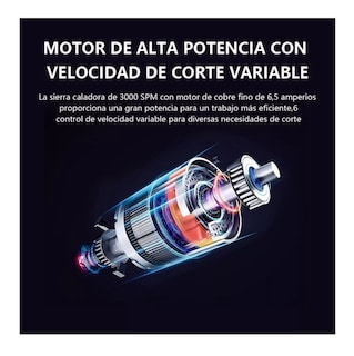 Foto 5 | Sierra Caladora Profesional 760w Belug + 16 Accesorios Con Estuche, Negro/naranja