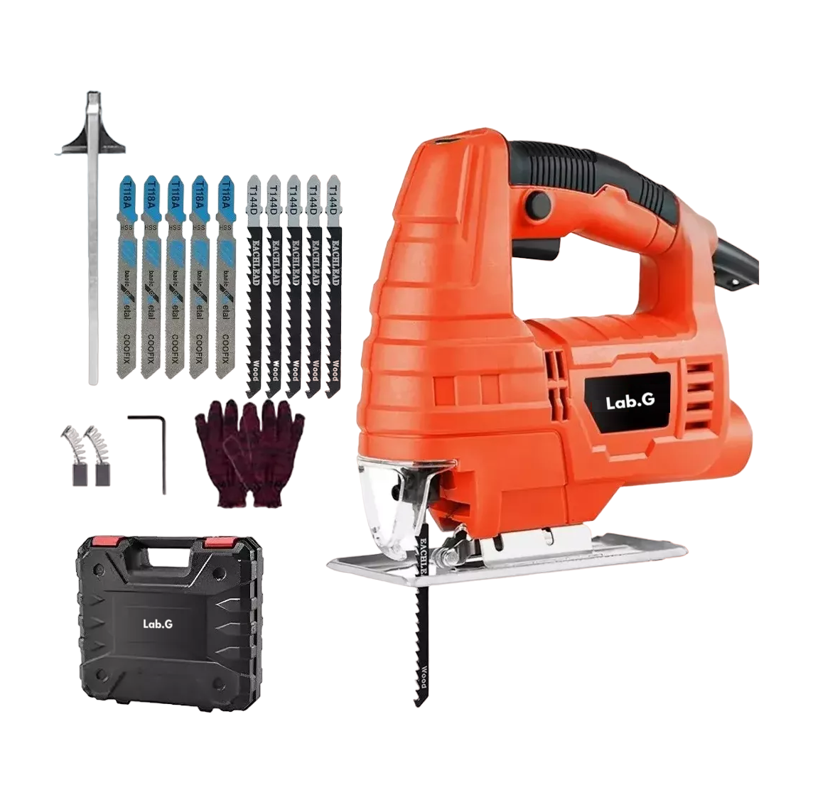 Foto 1 | Sierra Caladora Profesional 760w + 16 Accesorios Con Estuche, Negro/naranja