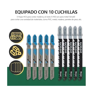 Foto 4 | Sierra Caladora Profesional 760w + 16 Accesorios Con Estuche, Negro/naranja