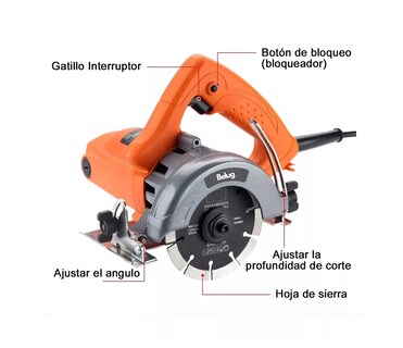 Foto 2 | Cortadora Belug Para Mármol Azulejo Porcelanato 1400w Naranja/negro