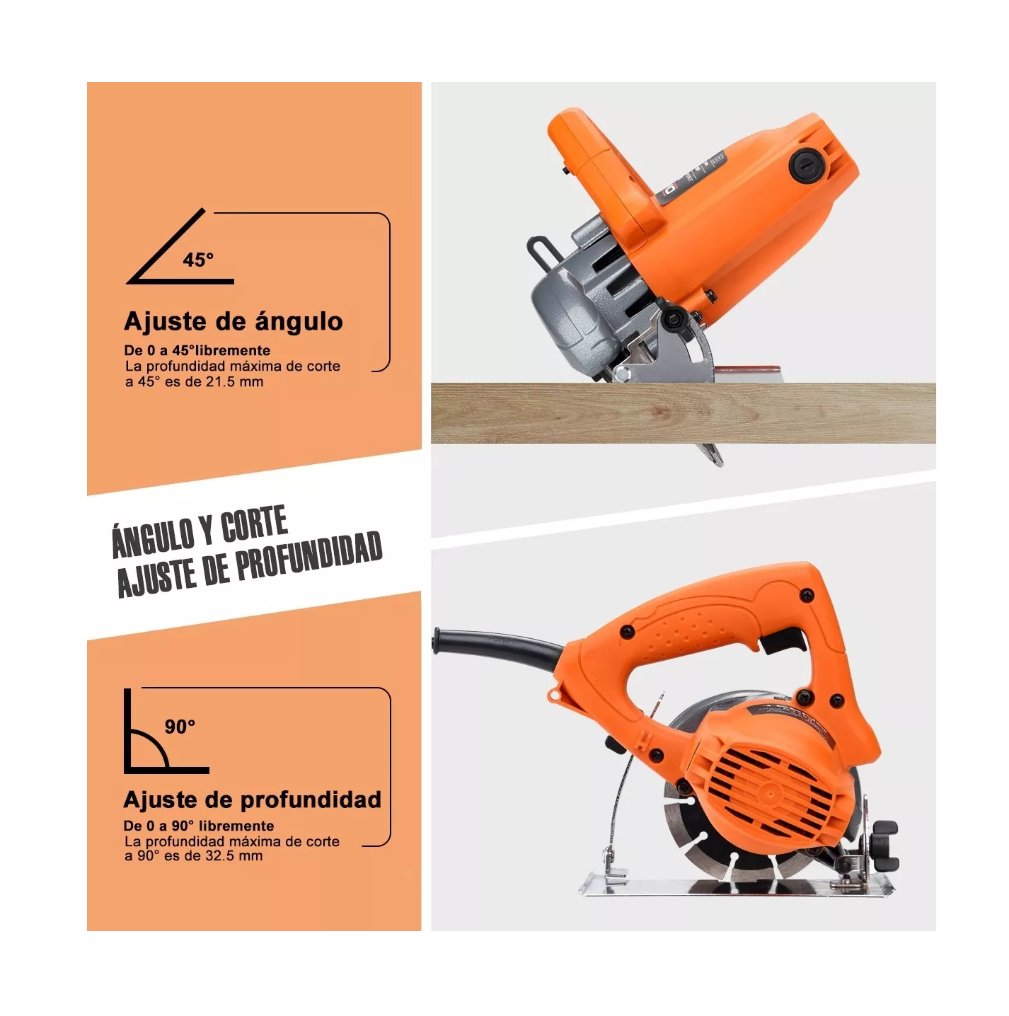 Foto 4 pulgar | Cortadora Belug Para Mármol Azulejo Porcelanato 1400w Naranja/negro