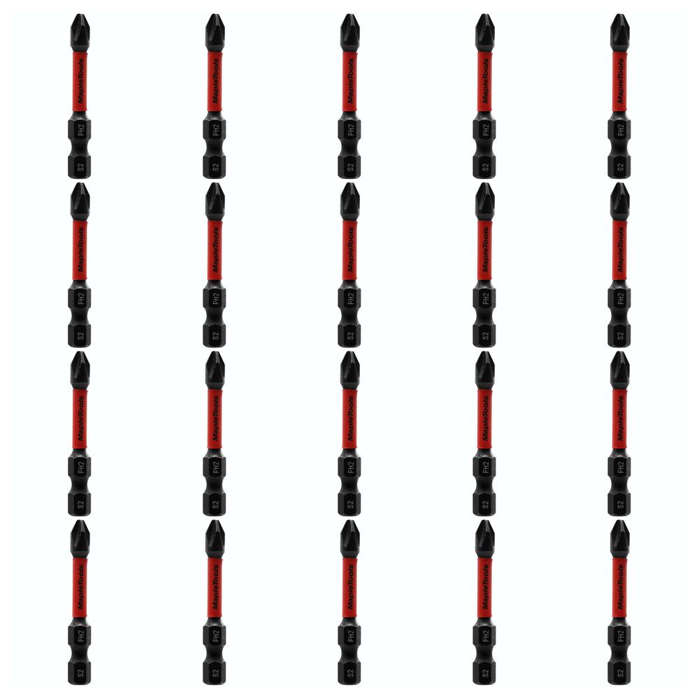 Foto 2 pulgar | Pack 20 Puntas De Impacto Cruz 2'' Ph2 Maple Tools
