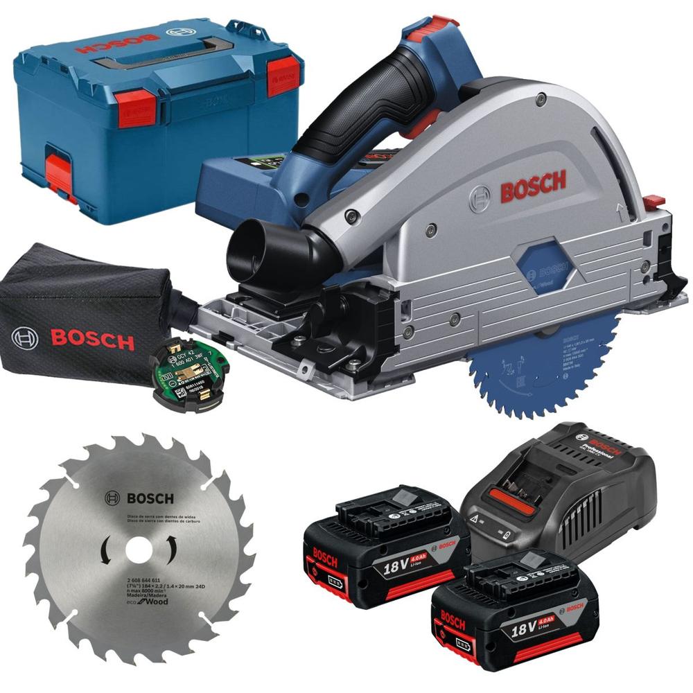Sierra Circular Bosch Gkt 18v-52 Gc + Baterías + Hoja 7 1/4'