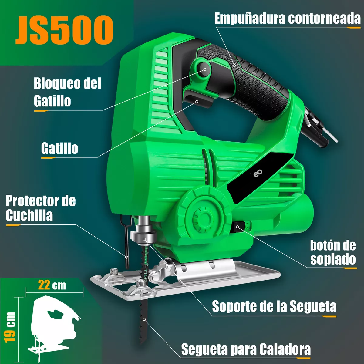 Foto 2 | Sierra Caladora 750 Watts 5 Velocidades Eo Safe Imports Esi-18707 Verde