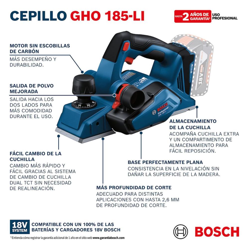 Foto 7 pulgar | Sierra Circular Bosch Gkt 18v-52 Gc + Cepillo + 2 Bat 4.0 Ah