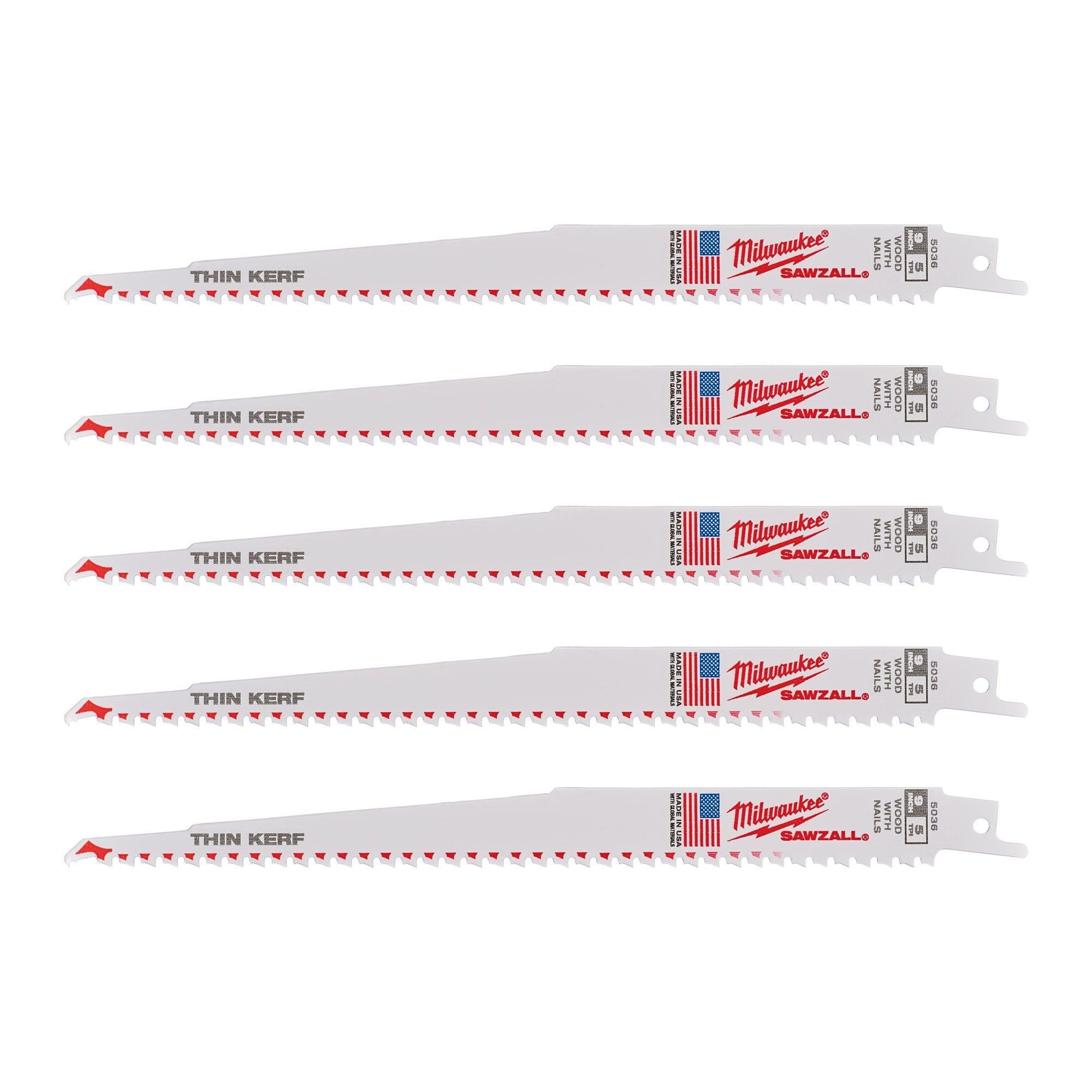 Hoja de Sierra Milwaukee 48-00-5036 Super 5 Dientes por Pulgada 230 mm 5 Piezas - Venta Internacional